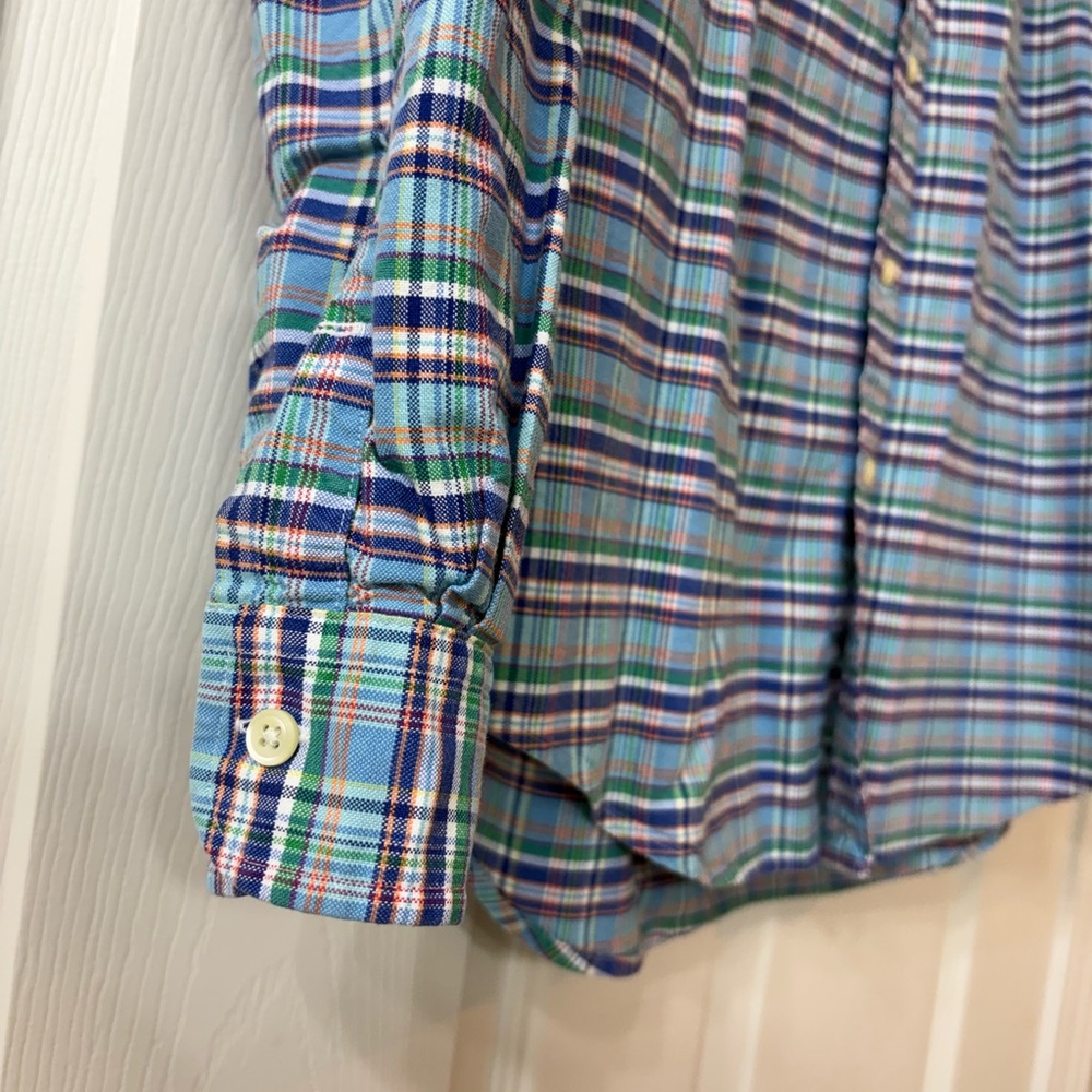 Ralph Lauren Men Large Button Up Long Sleeve Plaid Shirts Set 3 Pink Yellow Blue - Picture 8 of 13